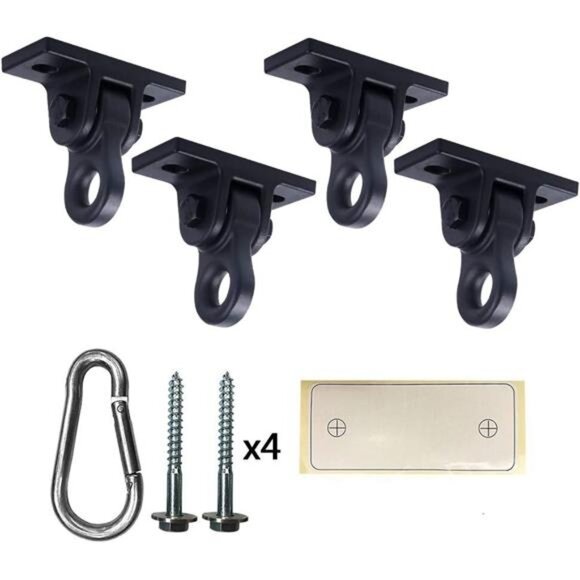 Heavy Duty Bronze Swing Hangers Screws Bolts Included Over 5000 lb Capacity Playground Porch Yoga Seat Trapeze Wooden Sets Indoor Outdoor (4 Pack) main image 1